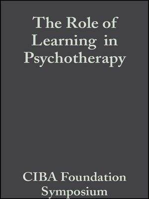 cover image of The Role of Learning  in Psychotherapy